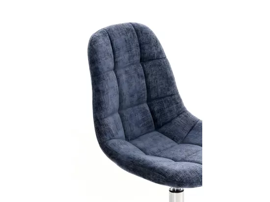 Chaise de bureau - Tissu & Métal chromé - Bleu - Emil