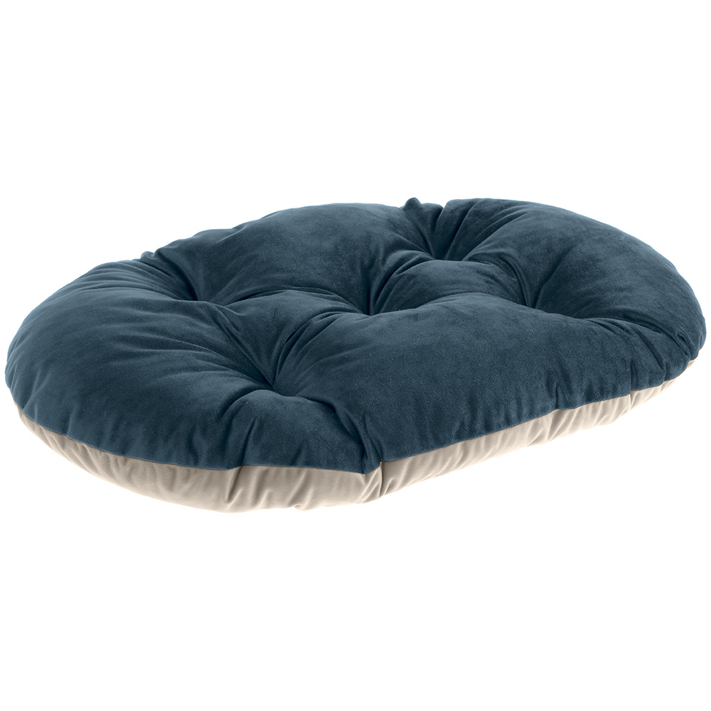 Ferplast coussin pour chiens et chats prince 55/4, petit lit rembourré pour animaux, double-face, 55x36 cm, bleu