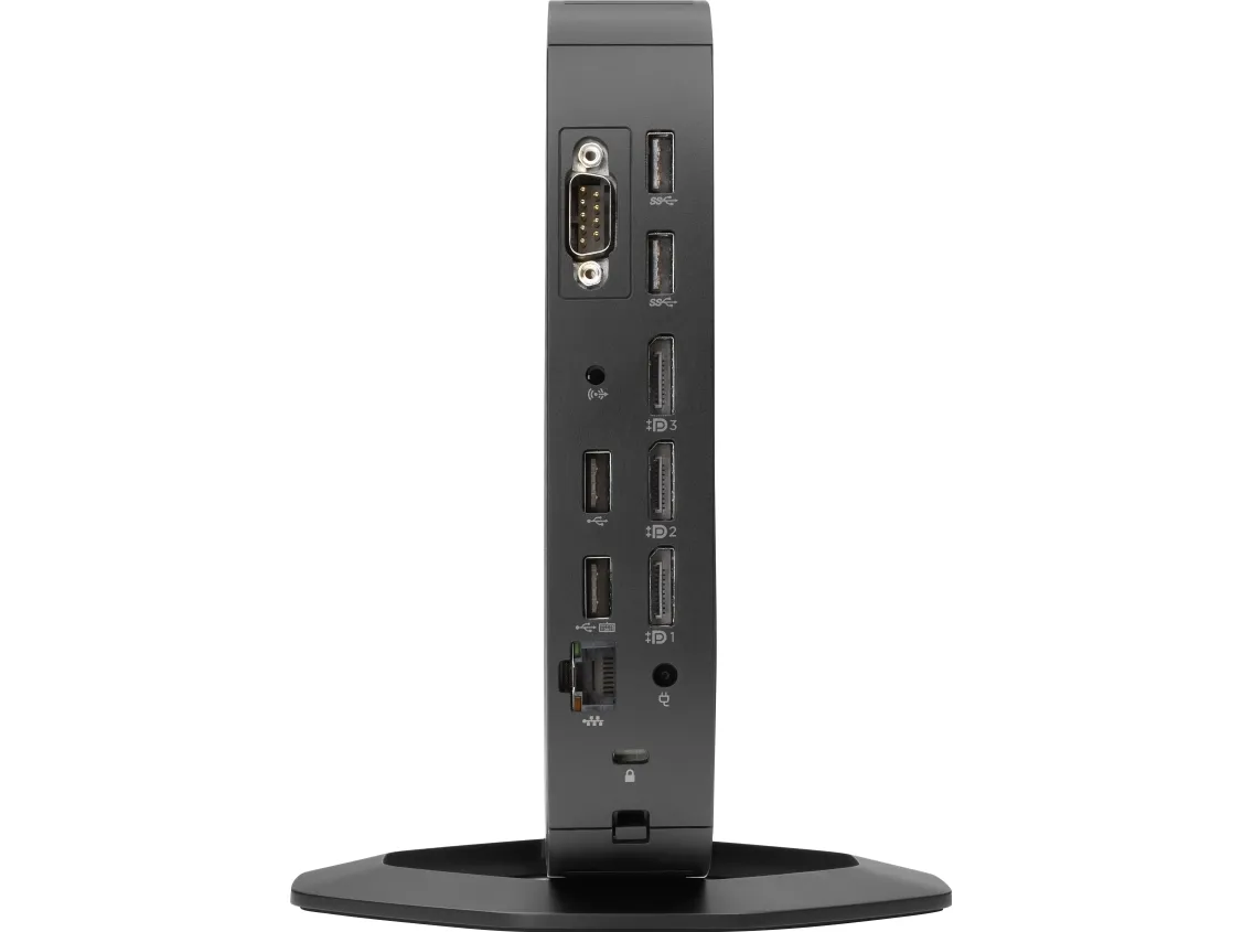 HP t640 - Tynd klient - SFF - 1 x Ryzen Embedded R1505G / op til 3.3 GHz - RAM 8 GB - flash 32 GB - Radeon Vega 3 - Gigabit Ethernet - Windows 10 IoT Enterprise for Thin Clients 64-bit - skærm: ingen - tastatur: tysk