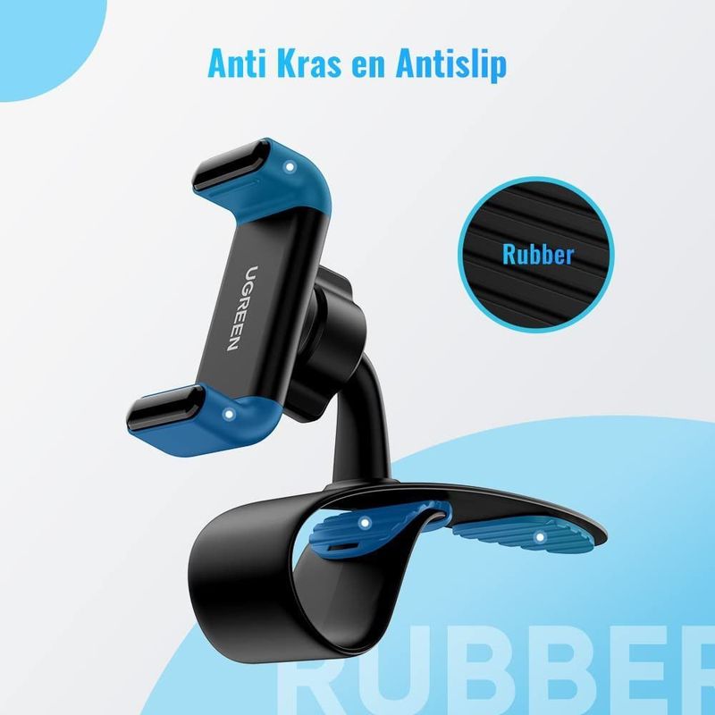 UGREEN Universele Auto Klemmende Telefoonhouder 360° Draaibaar Dashboard Zwart