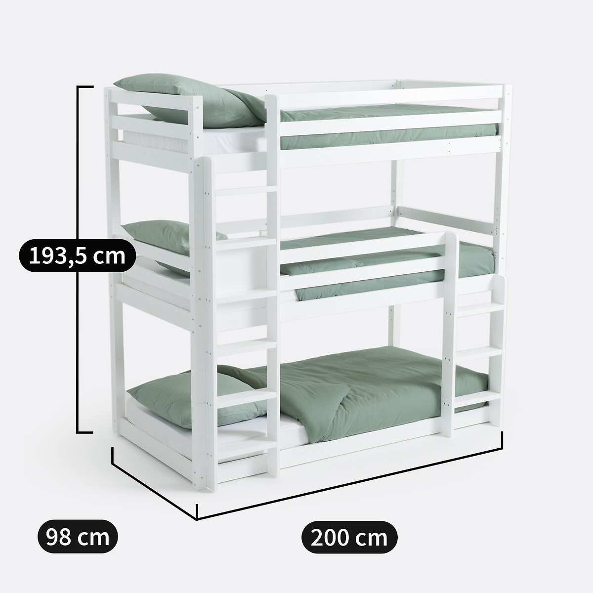 LA REDOUTE INTERIEURS<br>Beliche com 3 zonas de dormir e estrado de ripas, Maysar