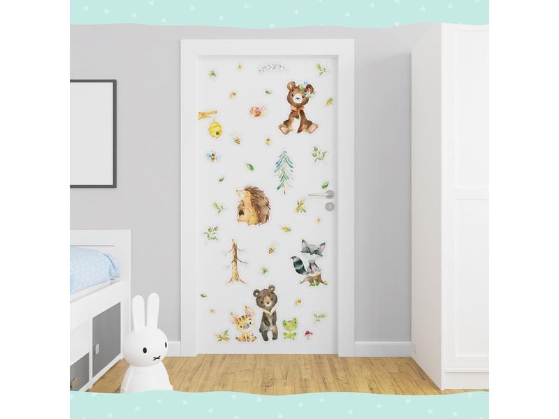 Papierdrachen Wandtattoo-Set Waldtiere Wandsticker für Kinder