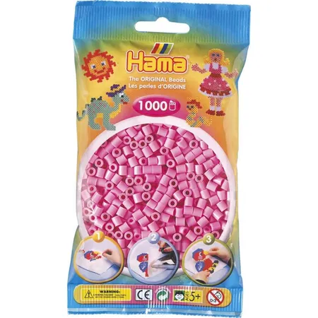 Hama Bügelperlen Midi Pastellpink, 1000 Stück
