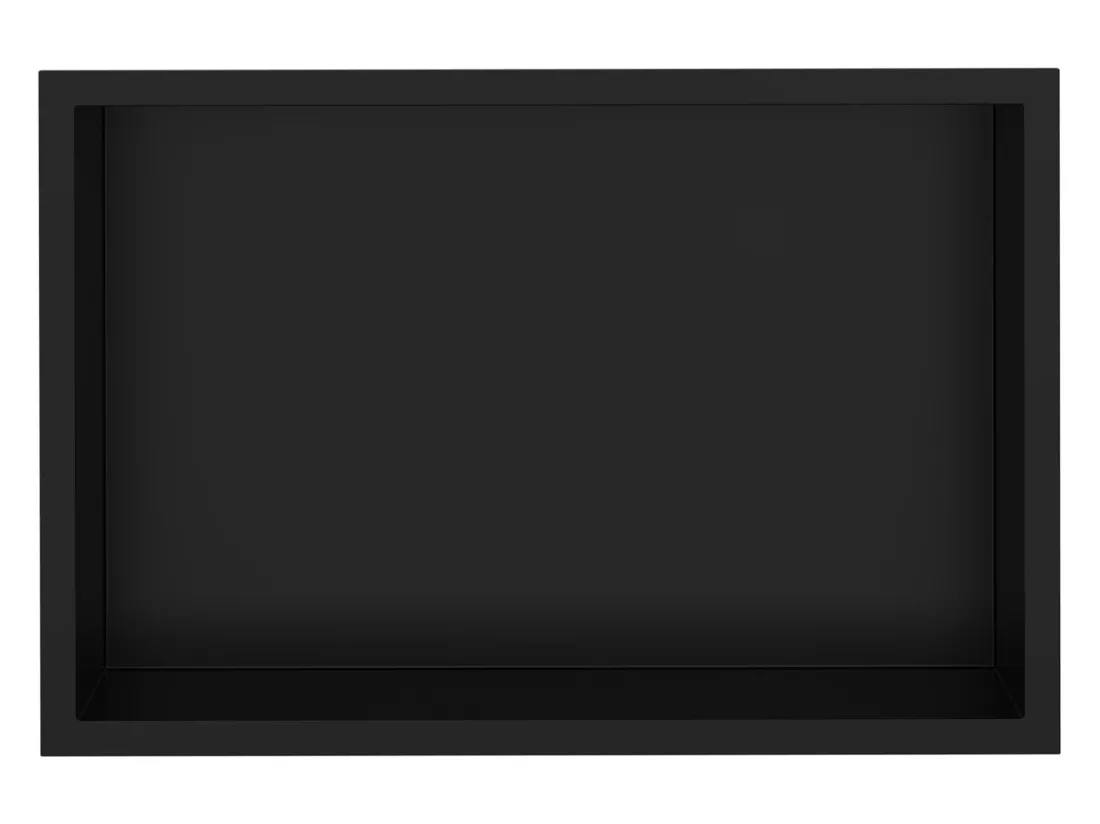 Niche murale Niche de douche encastrée Mont inox Étagère de douche noire 20x30x10 cm