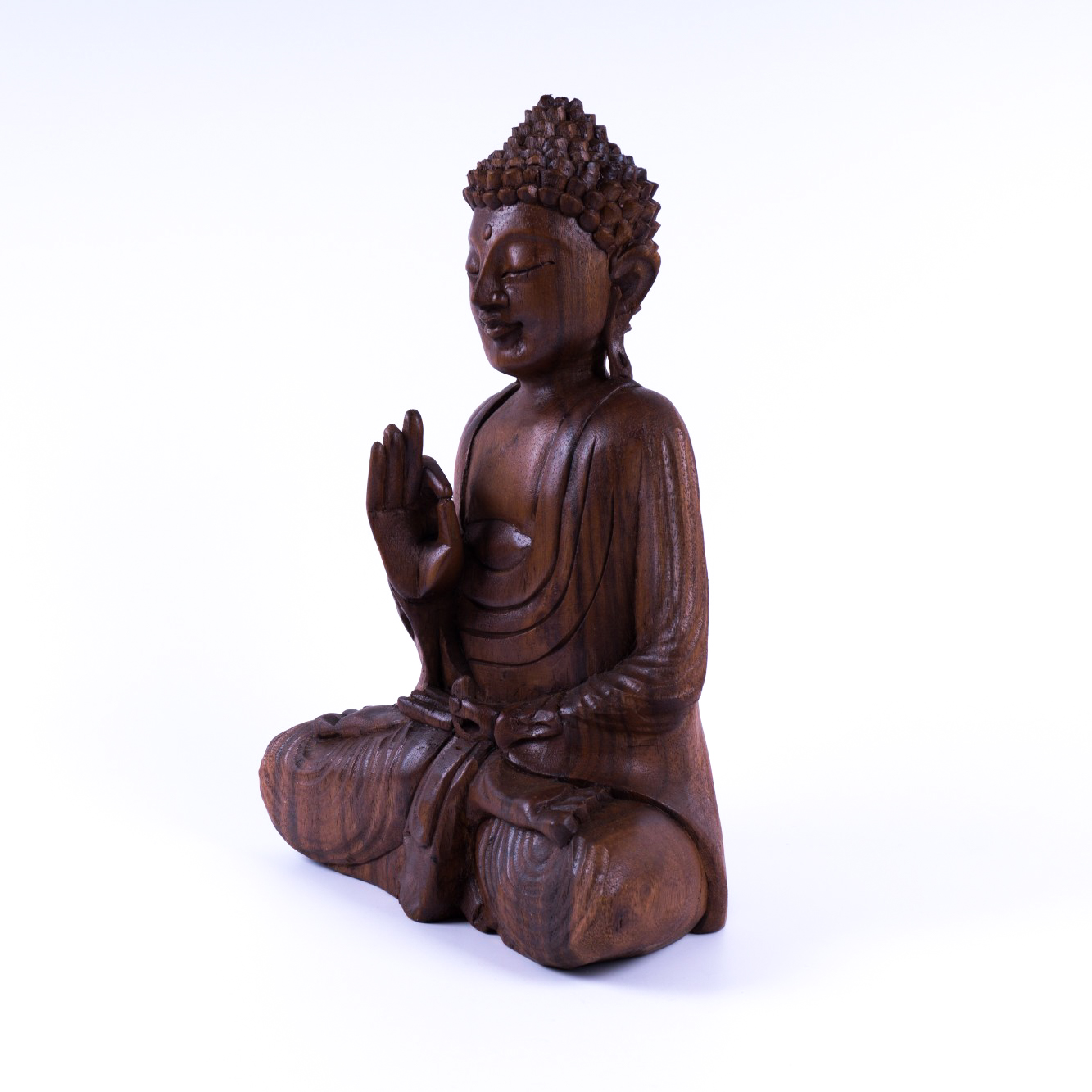 Handgeschnitzte Buddha-Skulptur 'Chakra', L 13 cm, B 24 cm, H 31 cm von fischer's lagerhaus