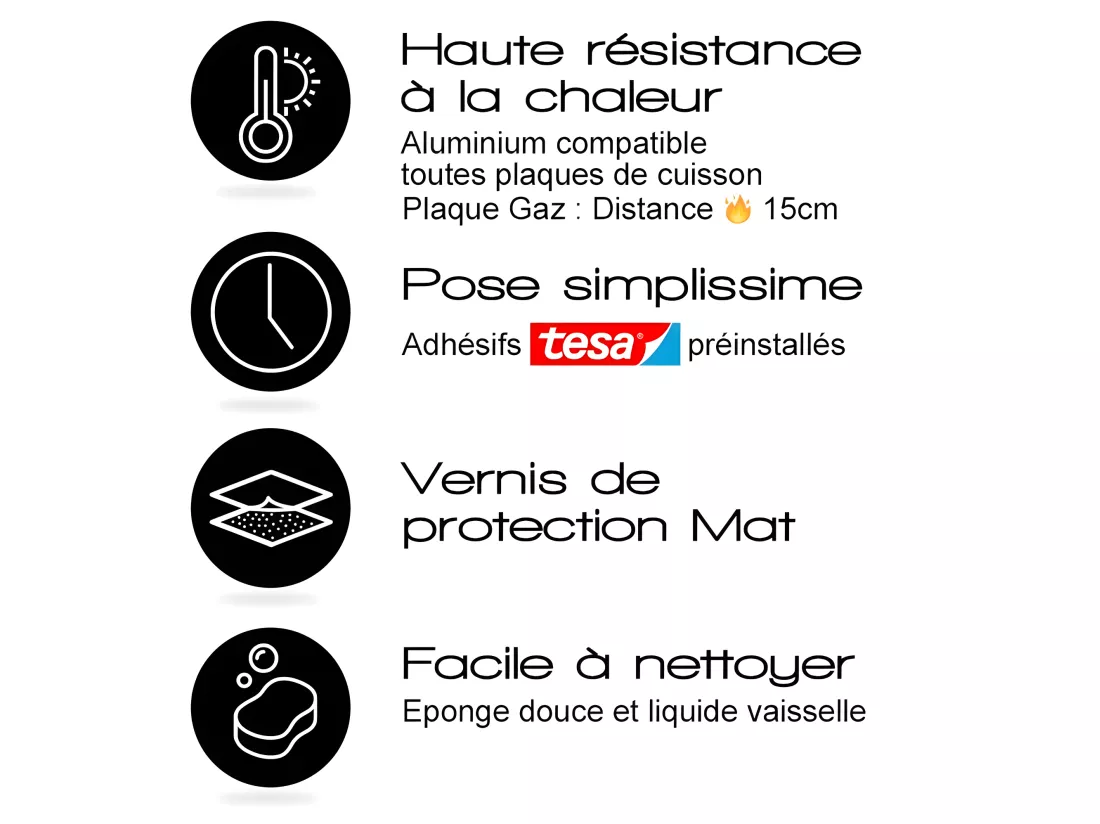 Fond de hotte ALU : L 90cm x H 70cm - Ciment Style Béton usé - Aluminium composite