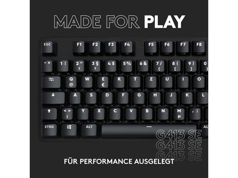Logitech Gaming-Tastatur G413 SE Mechanische Gaming-Tastatur mit Aluminium-Top-Case