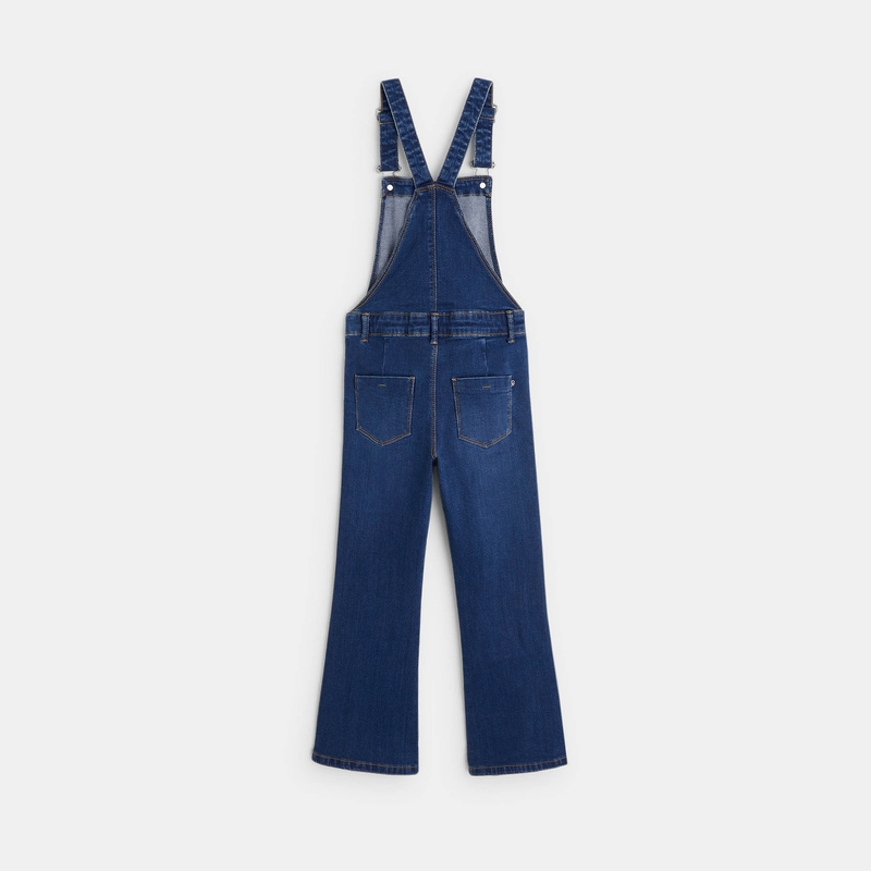 Salopette en jean flare bleue fille