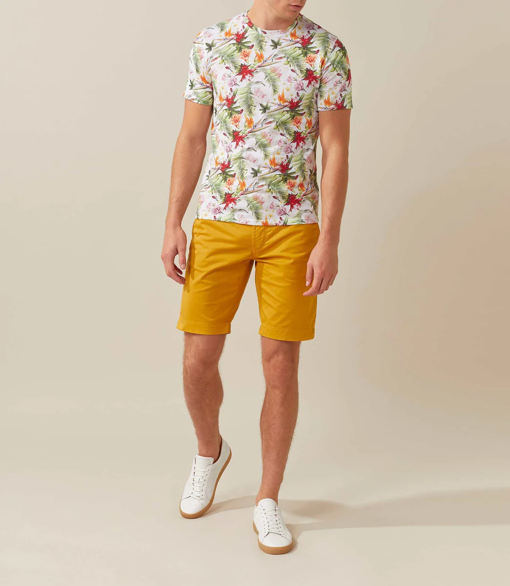T-shirt col rond imprime blanc 