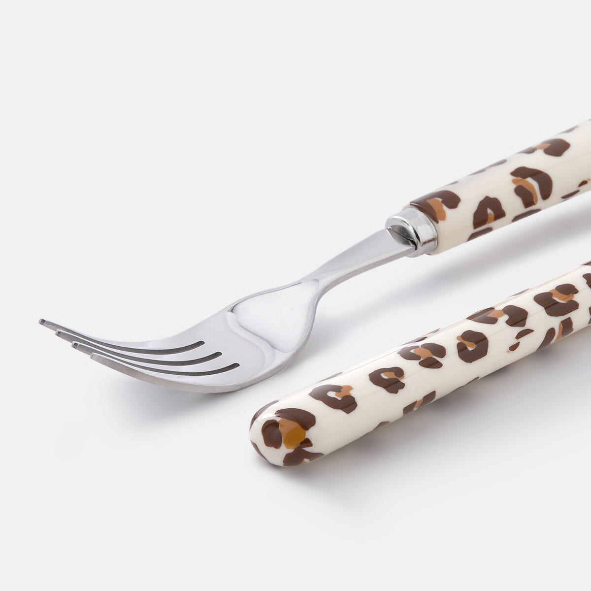LA REDOUTE INTERIEURS<br>Conjunto de talheres de 24 peças, cabos com estampa de leopardo, Azhar