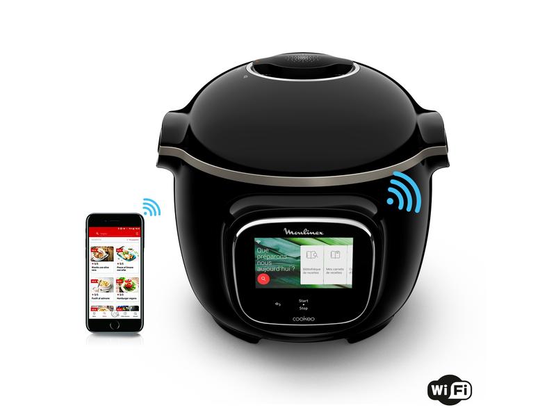 Moulinex Küchenmaschine Cookeo Touch CE9028CH Schwarz Smarter Multikocher mit 13 Kochprogrammen