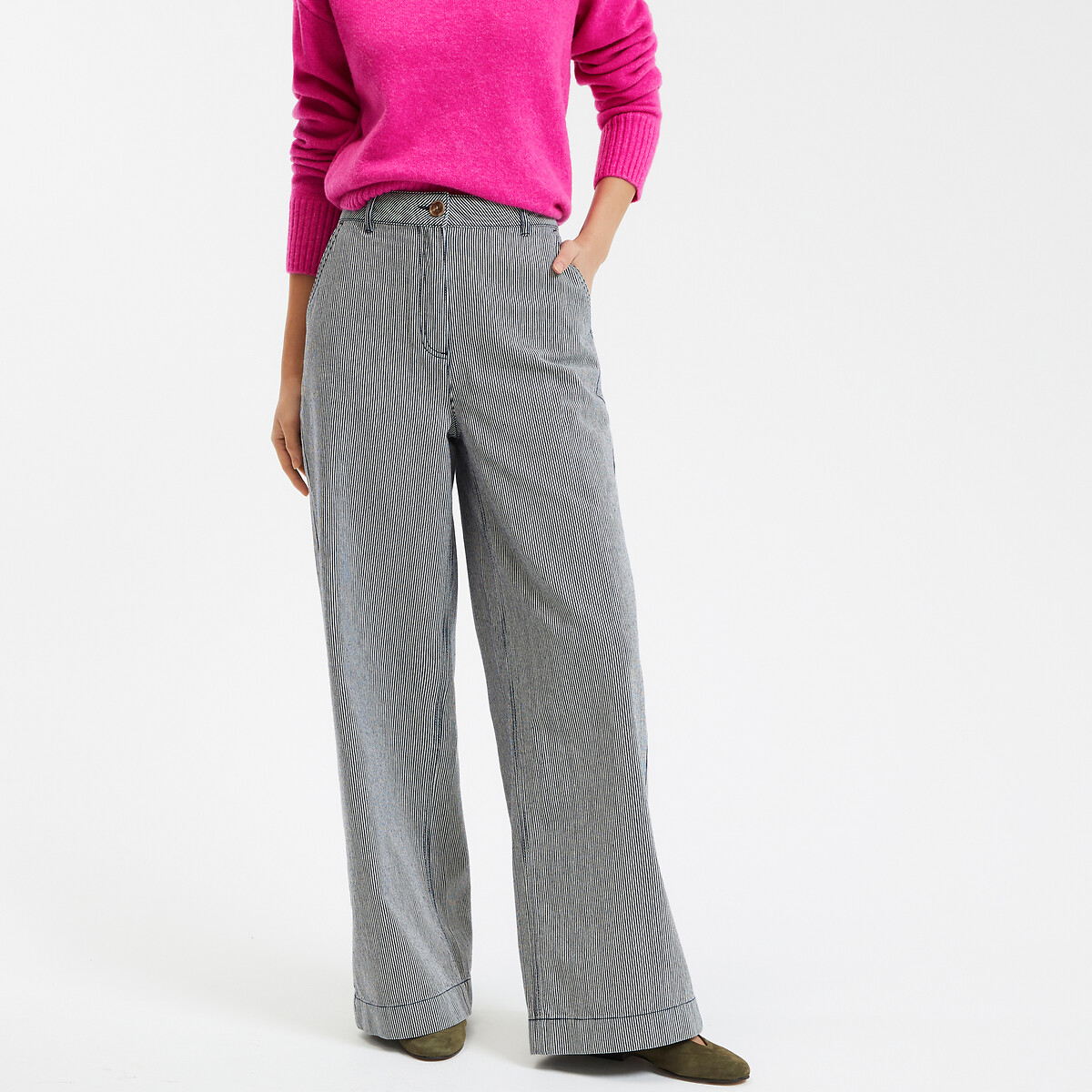 COLEÇÃO LA REDOUTE<br>Calças largas com cintura alta