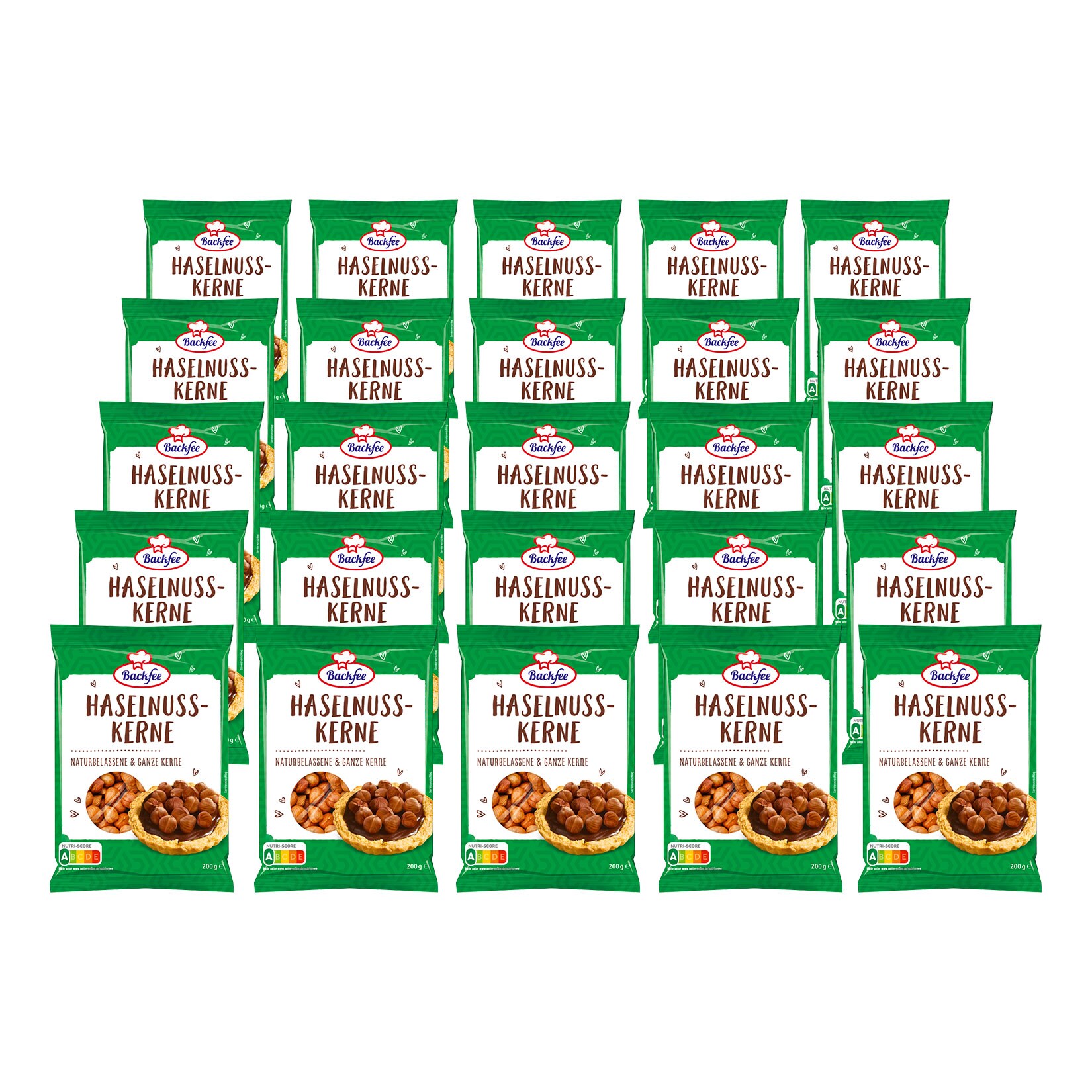 Backfee Haselnusskerne ganz 200 g, 25er Pack