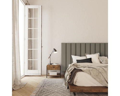 Wandkussen corduroy fluweel donkerbeige textiellook 90 x 15 cm