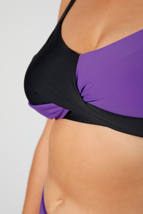 Bikini, Zweiteiler, Softschalen, zweifarbig, Drapierung