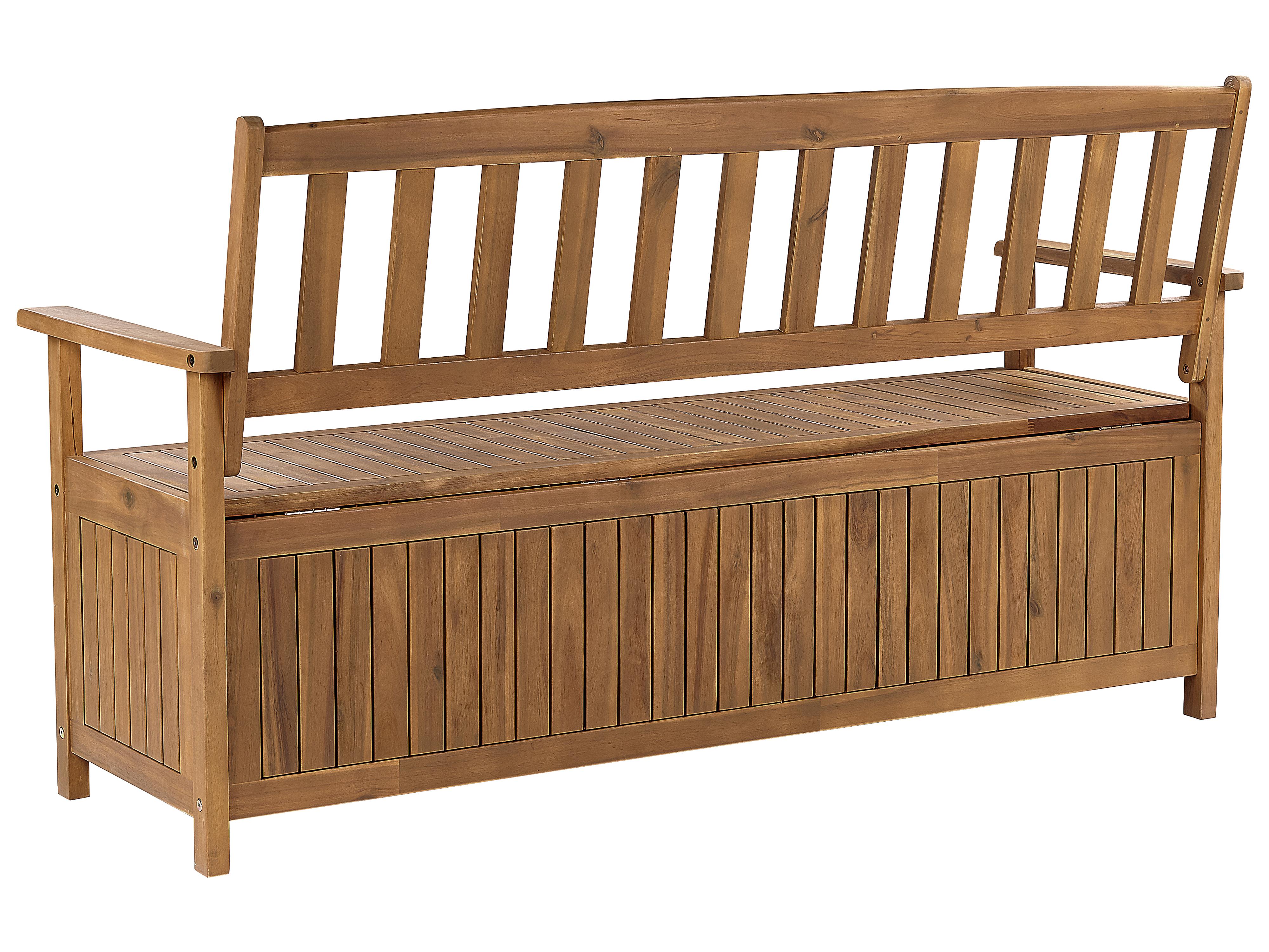 Tuinbank met zitkussen SOVANA 160 cm met opbergruimte Acaciahout Rood