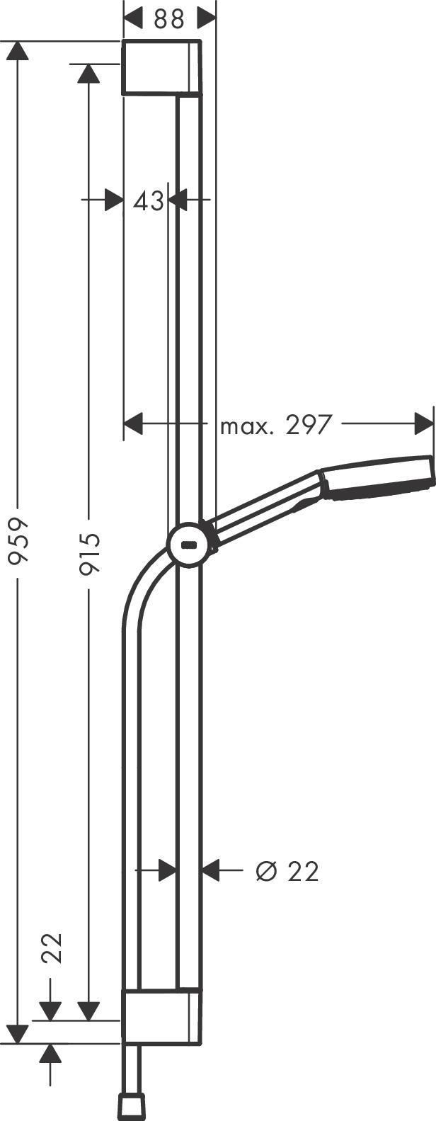 Hansgrohe Pulsify Select S doucheset met glijstang 90cm chroom
