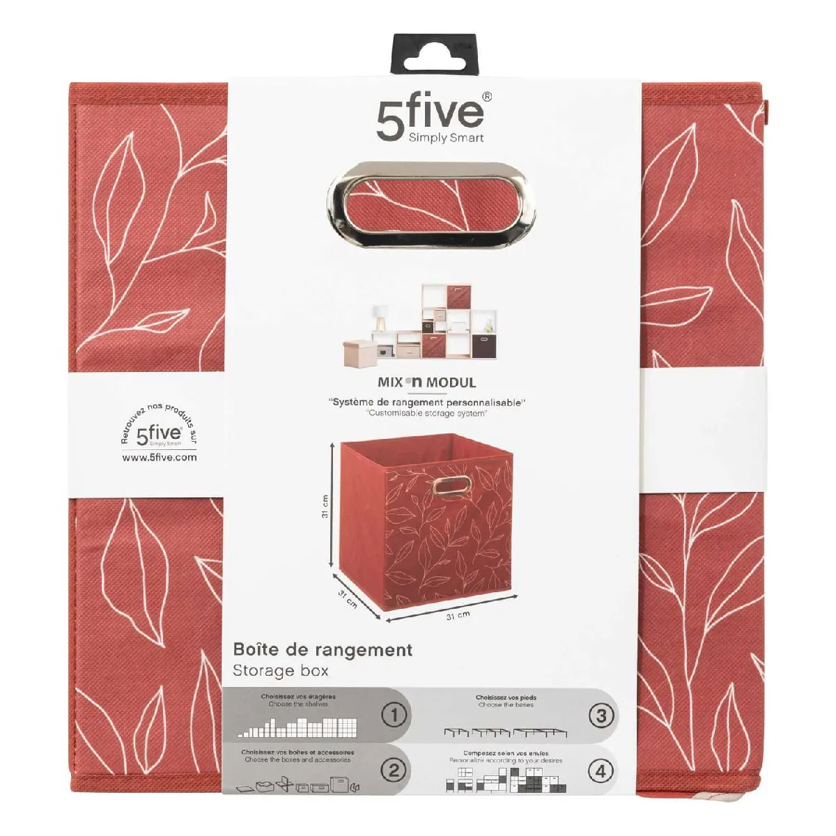 Five Simply Smart Boîtes de rangement - Rouge