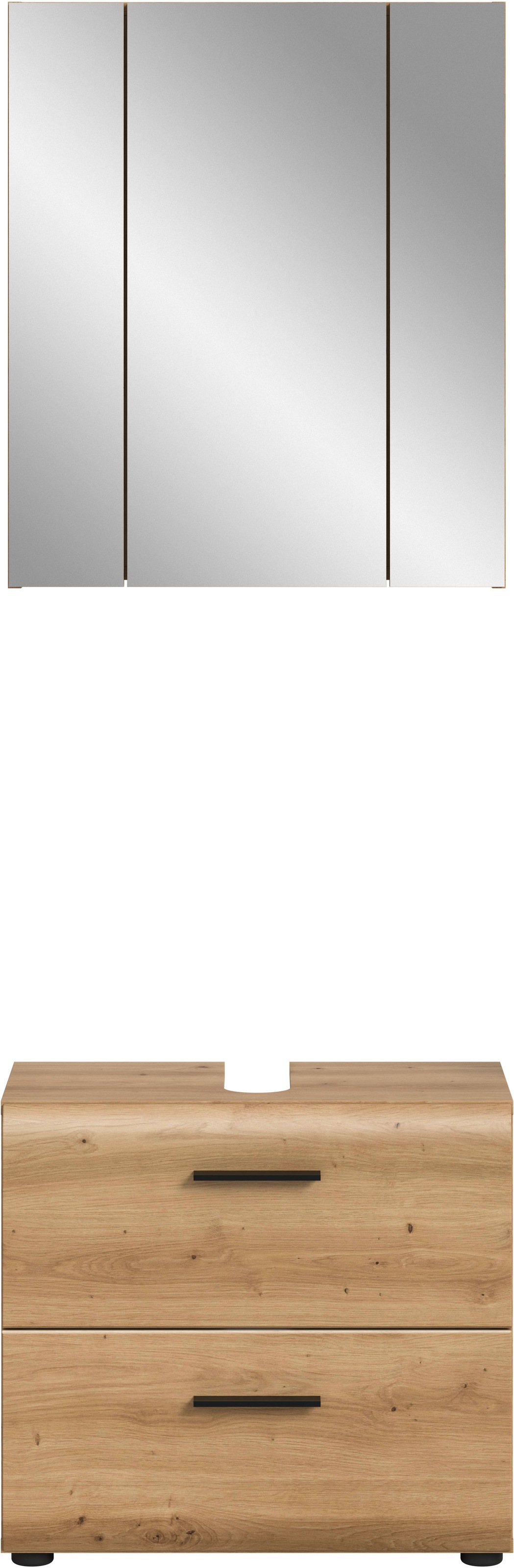 INOSIGN Badmöbel-Set »FLORENZ, TOPSELLER!, 2-teilige Badkombination, hochwertige MDF-Front« Set, bestehend aus: 1 Waschbeckenunterschrank, 1 Spiegelschrank, 2 Stk. tlg.