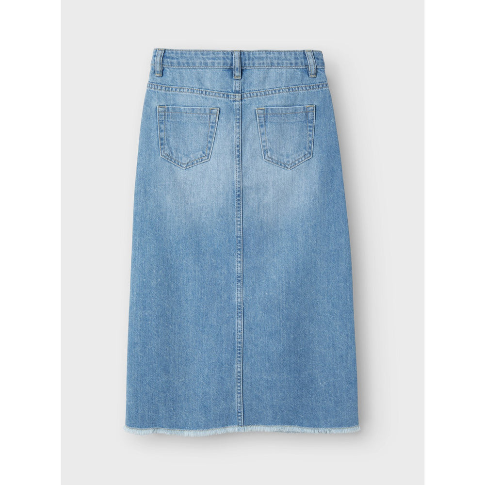 Køb Name It Light Blue Denim Kat Denim Lang Nederdel Noos