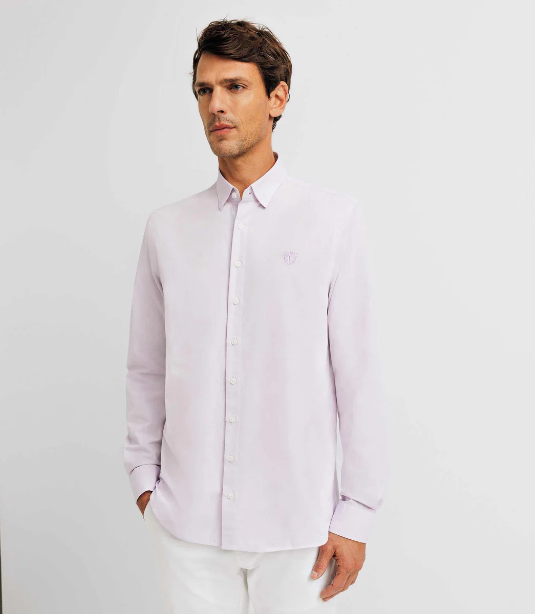 Chemise unie violet parme