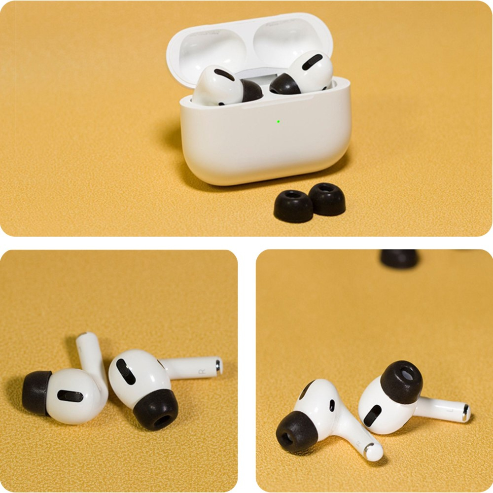 Gr. M Silikon Airpods Pro / Pro 2 Memory Foam Ohrpolster Eartips - Schwarz