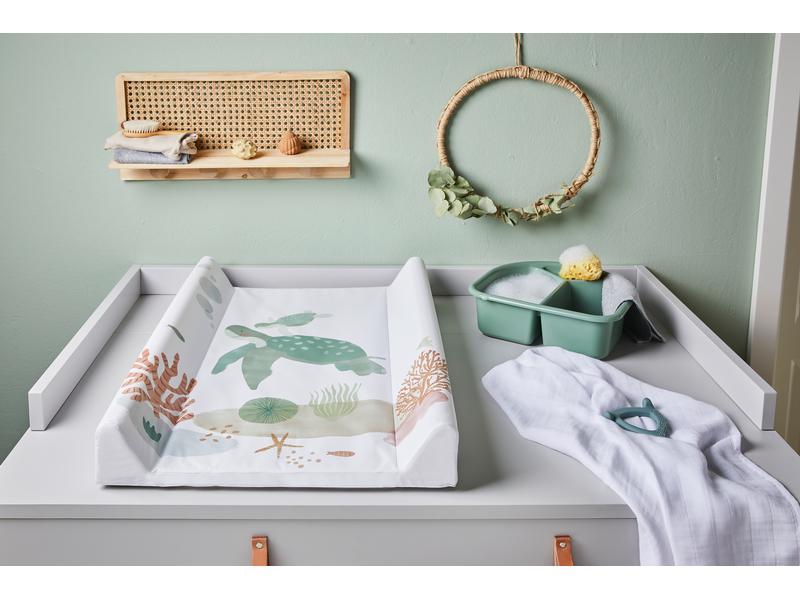 Rotho Babydesign Wickelkissen Sea Life 70 x 50 cm Baby-Wickelkissen schmal mit Schildkröten-Motiv