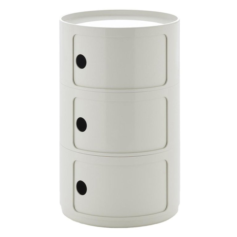 Kartell Componibili New Big kast nachtkastje Ø42 (3 comp.) wit