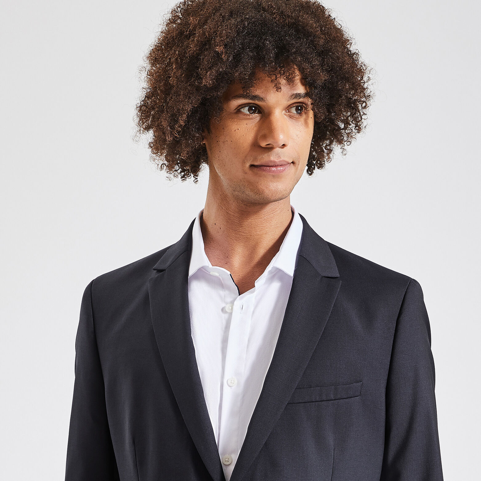 Veste de costume slim en laine Bleu