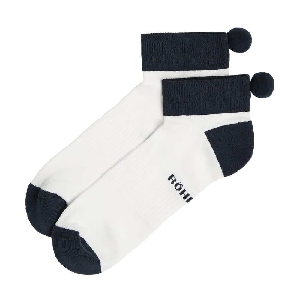 Pompom Sokker Dame Navy 2 Pack