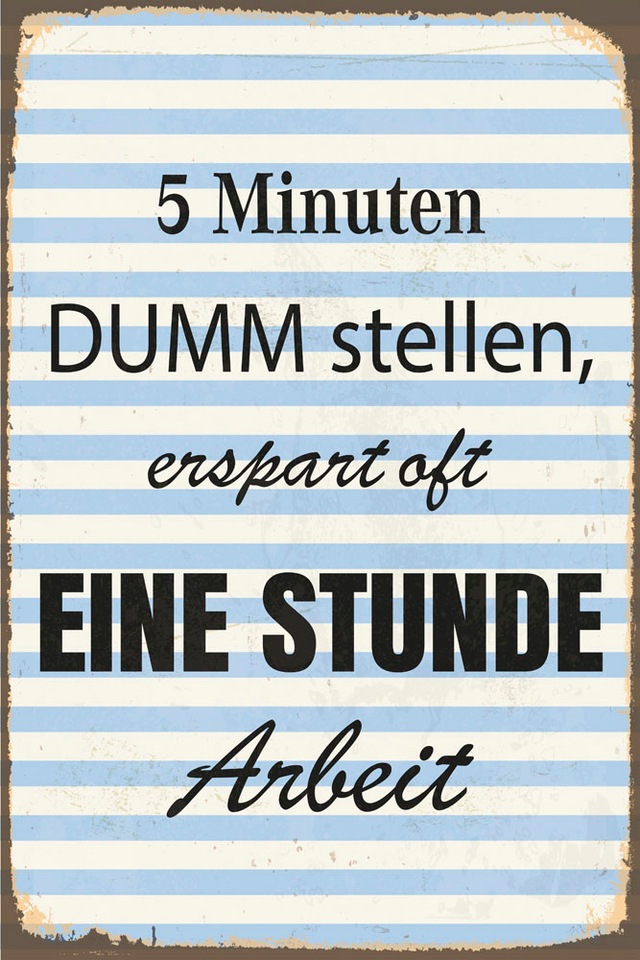 queence Metallbild »Arbeitssparend« Schriftzug | Schriftzüge 1 Stk. tlg. Stahlschilder