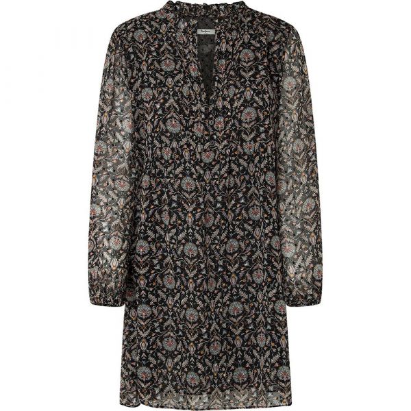 Pepe Jeans Vestido Midi De Manga Comprida Pomme Black M