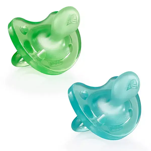 Chupeta Chicco Physio Soft de Silicone Macio +6m Azul e Verde