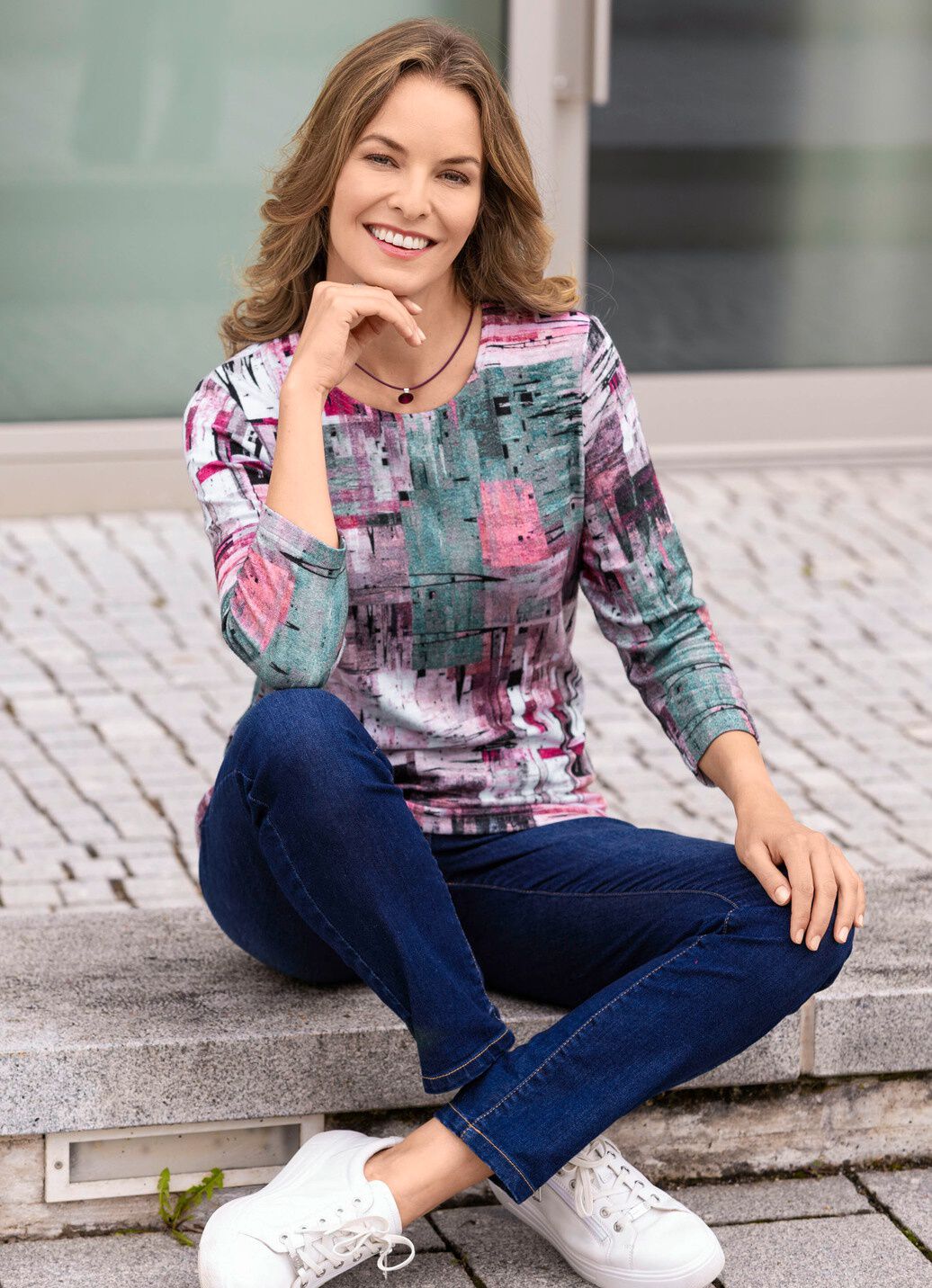 Pullover mit grafischem Dessin