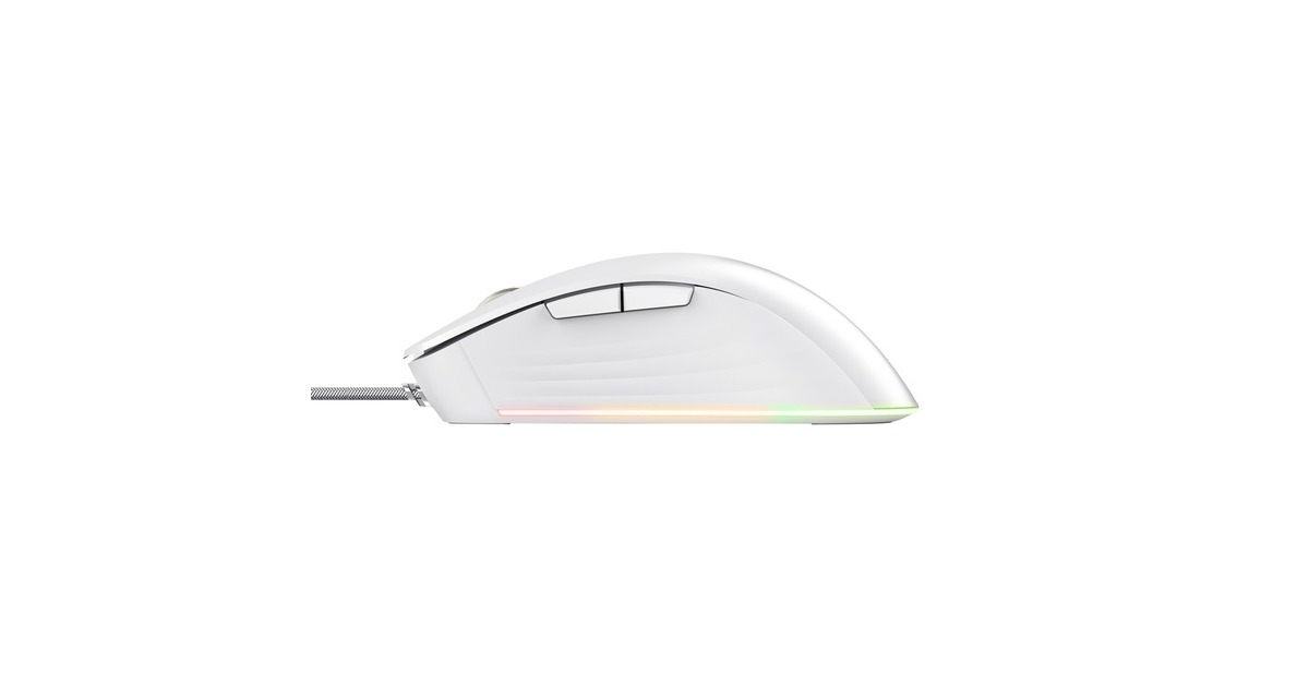 TrustGXT 924W Ybar+ gaming muis met hoogwaardige prestaties  (Wit, RGB, 25.600 dpi, Tweedekans)