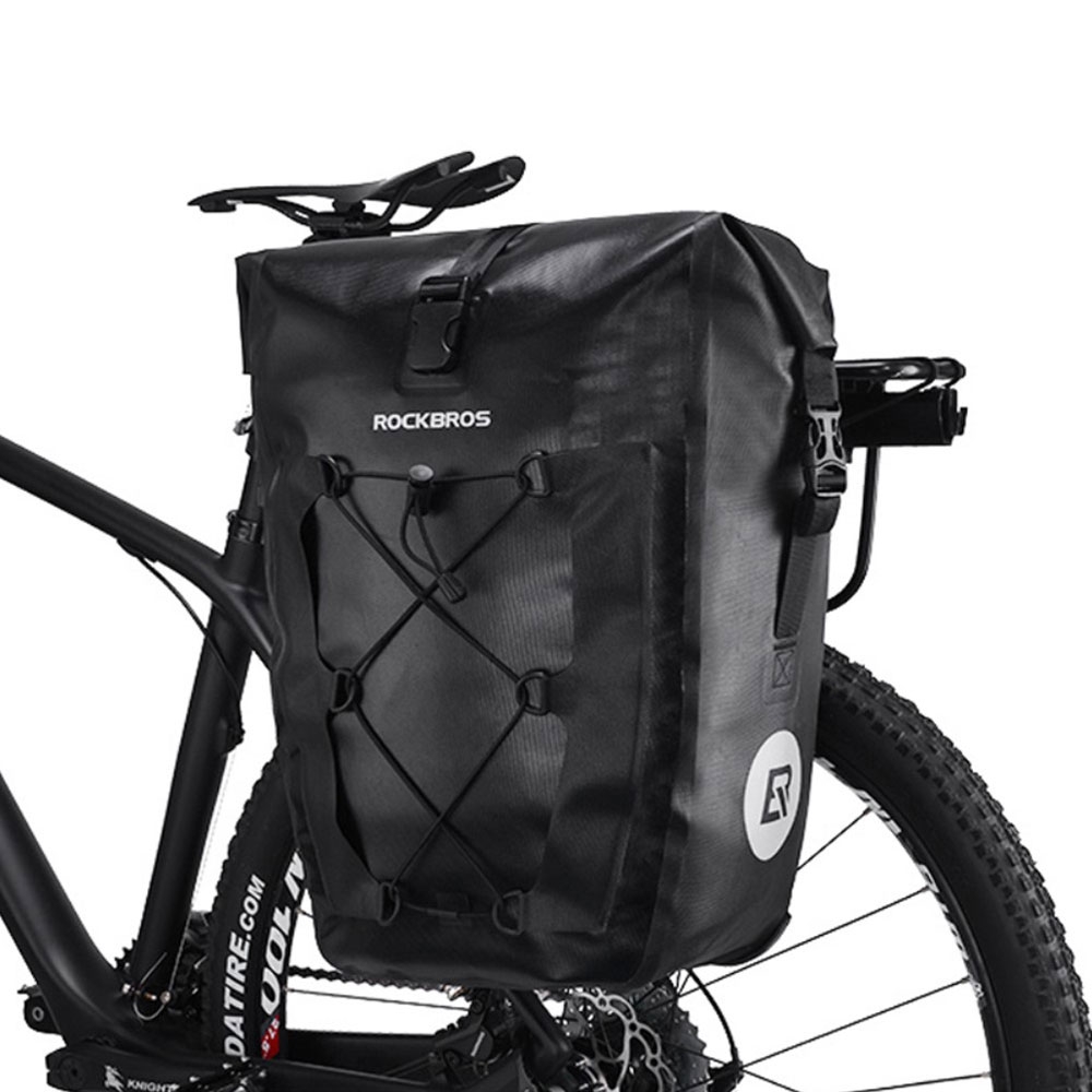 (27L) 340x460mm Universal Fahrrad Velo Gepäckträger Gravel Bike Seitentasche Spritzwasserfest - Schwarz