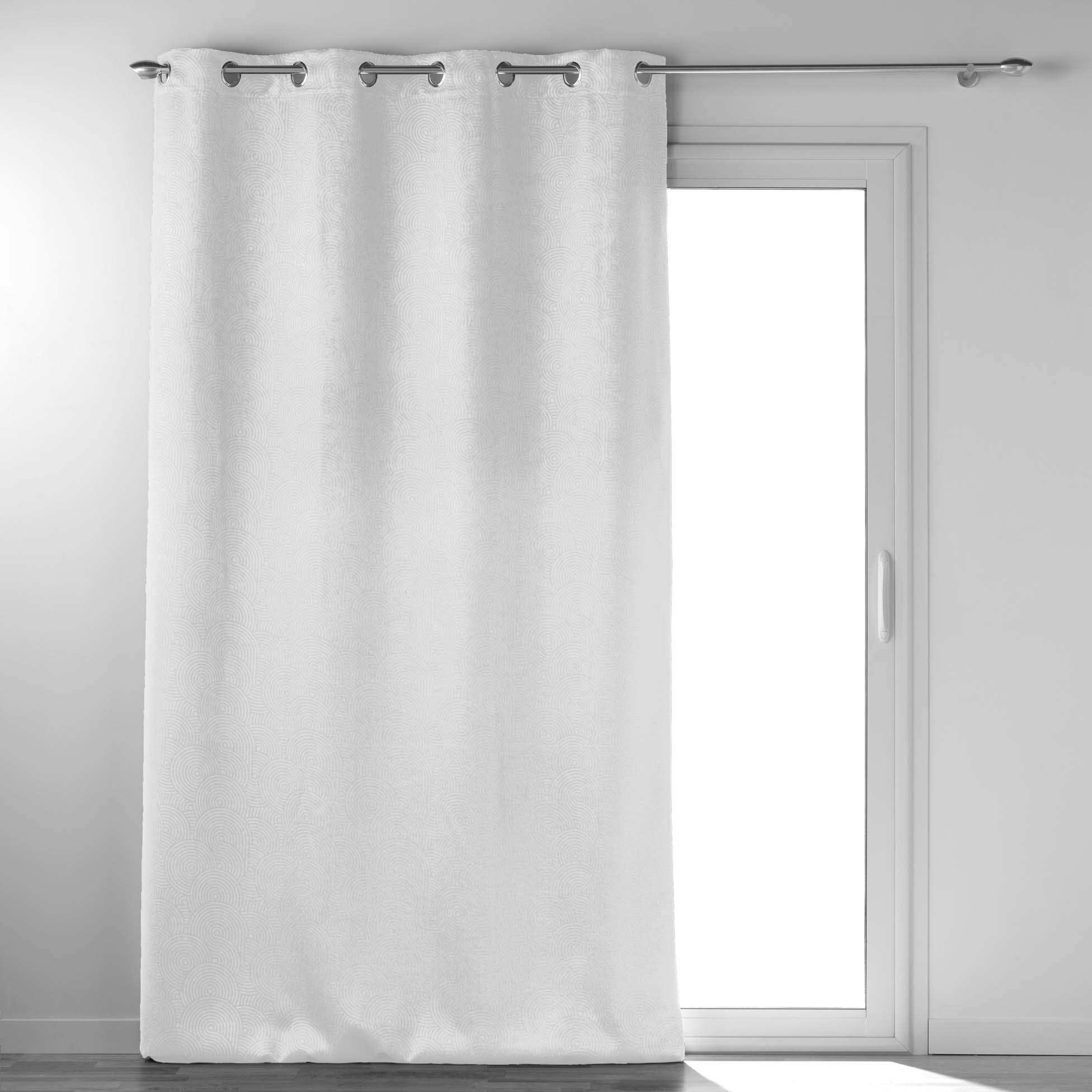 RIDEAU OEILLETS 135X240CM OCCULTANT VELOURS ANTHEA BLANC