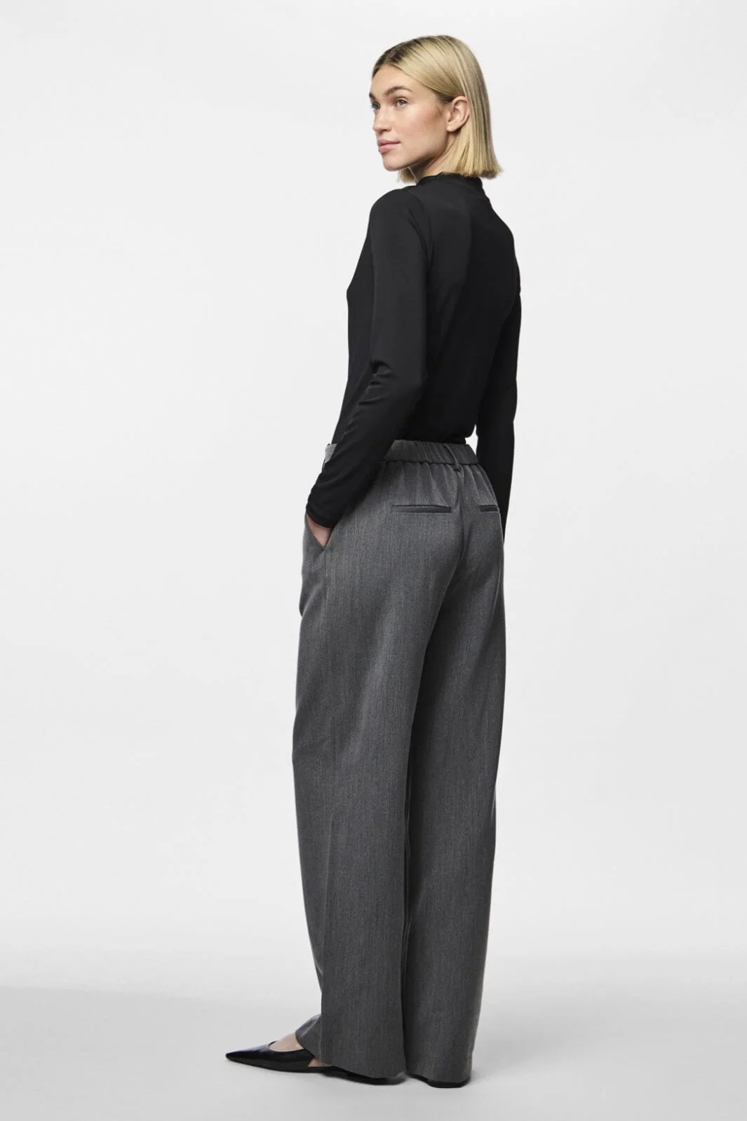 Pieces Pckamil Wide Pant 4673961 dark grey melange
