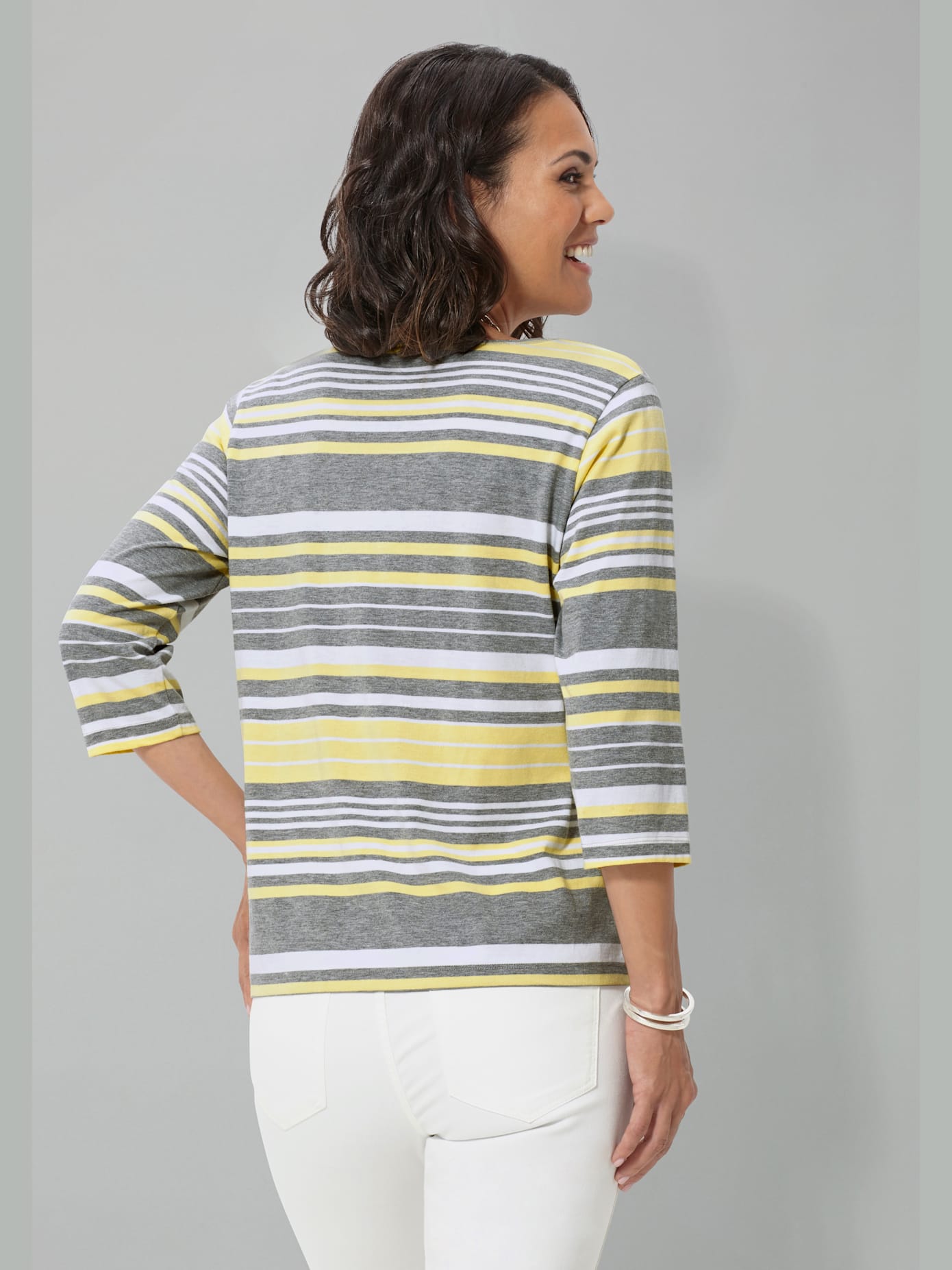 T-shirt femme rayé manches 3/4