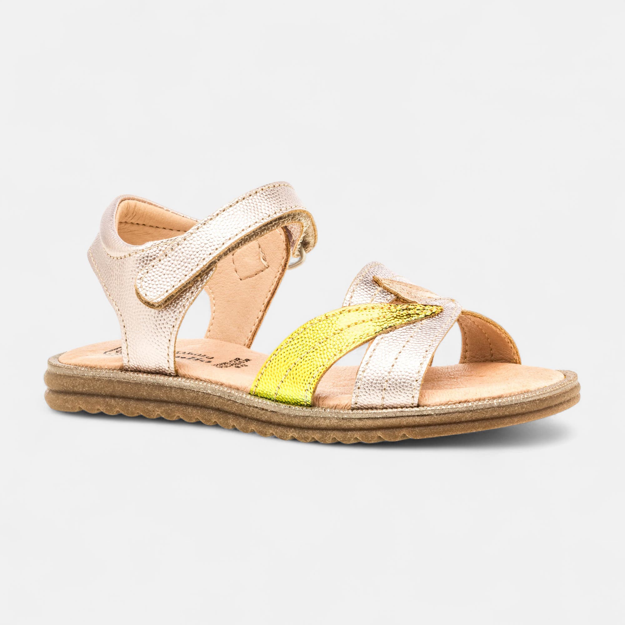 Nu-pieds Fille en cuir rose
