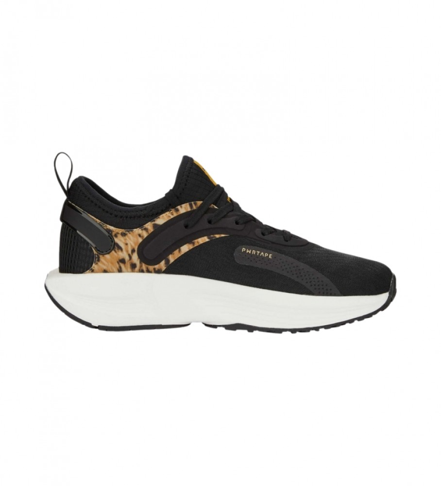 Tênis Puma PWR XX Nitro Safari Glam preto com estampa animal