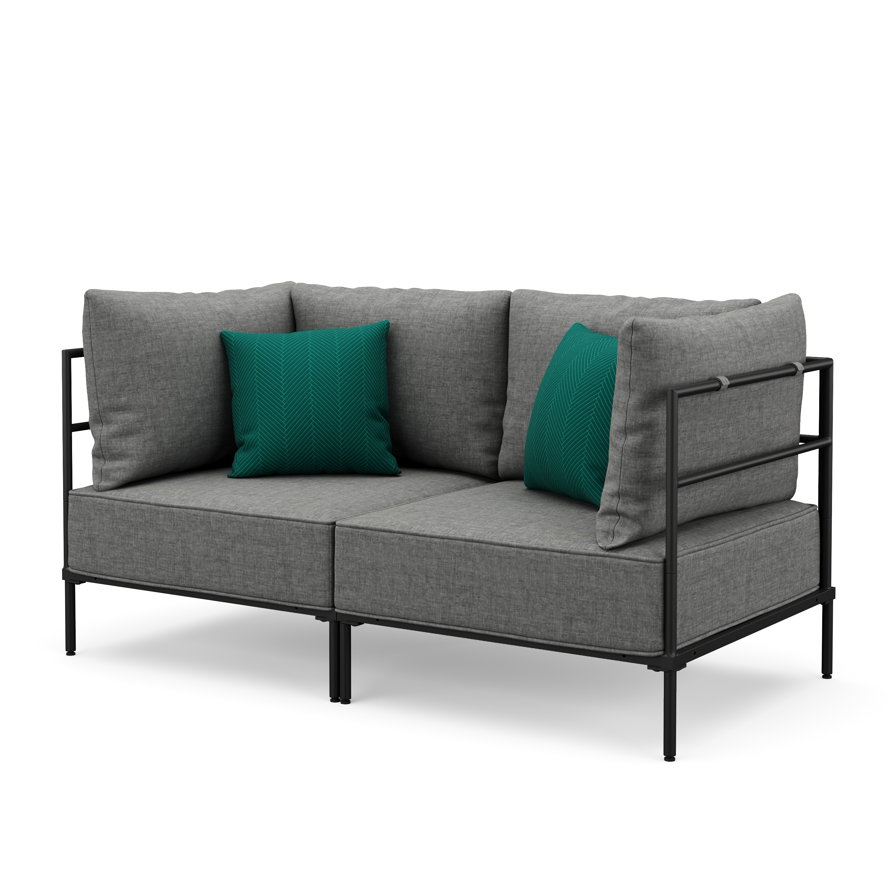 Sofa ETHAN 2-Sitzer hellgrau