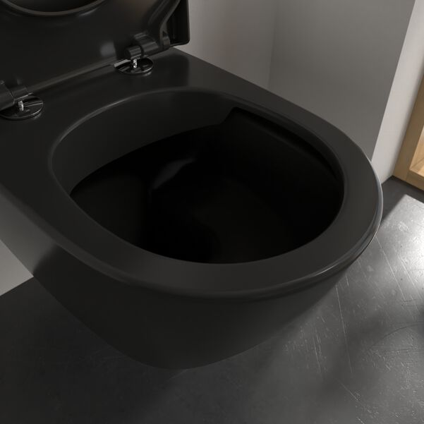 Villeroy & Boch Subway 2.0 randloos toilet CeramicPlus zwart mat