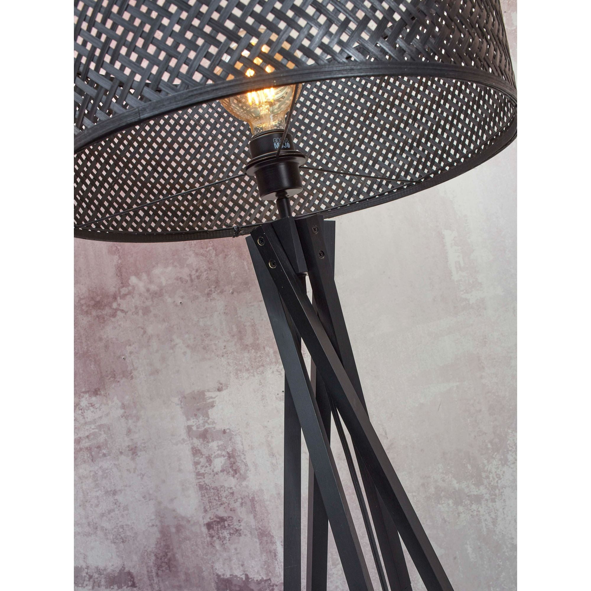 GOOD&MOJO Vloerlamp Java - Bamboe Zwart - Ã50x146cm