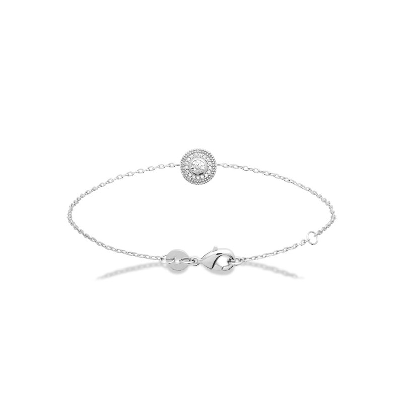 Bracelet Femme - Argent 925 - Oxyde de zirconium - Longueur : 18 cm