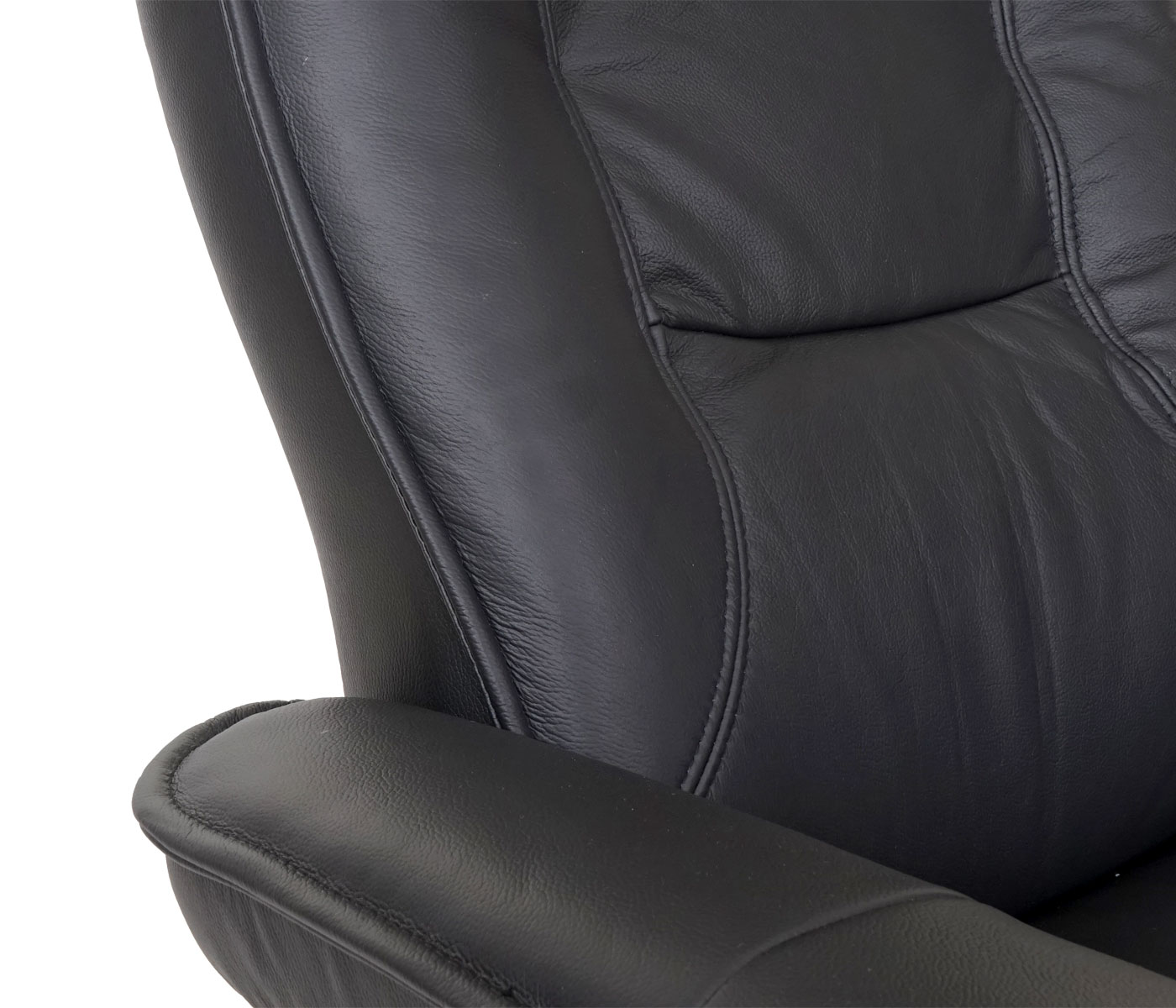 MCA Relaxsessel Halifax, Fernsehsessel Hocker, Echtleder 130kg belastbar ~ schwarz, honigfarben
