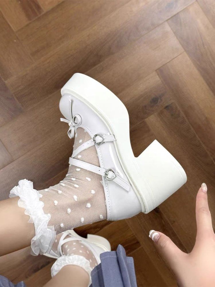 Gordong - Mary Jane pumps met blokhak en plateauzool