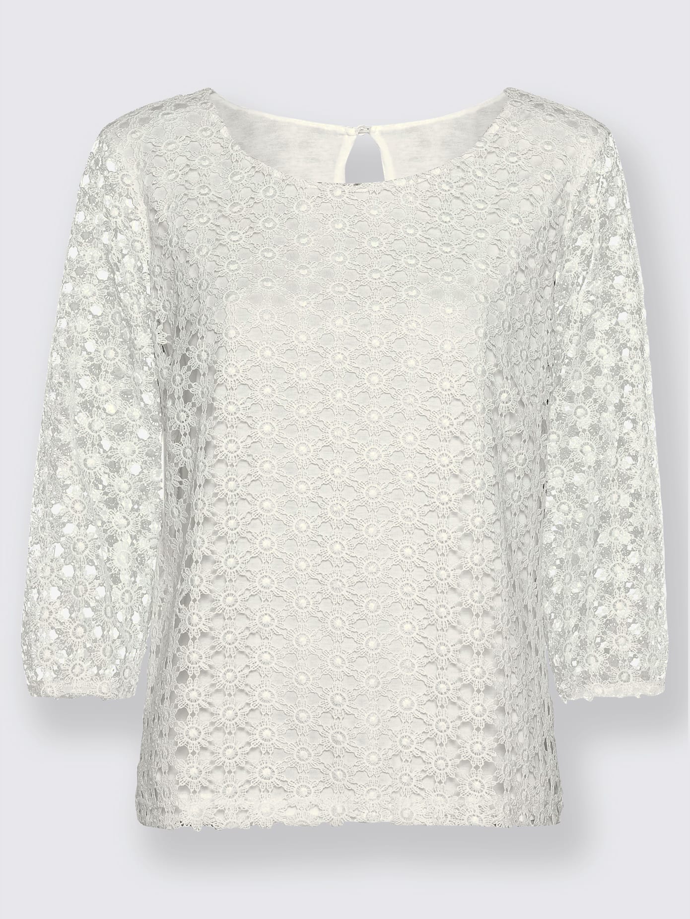 T-shirt en dentelle dentelle aux manches