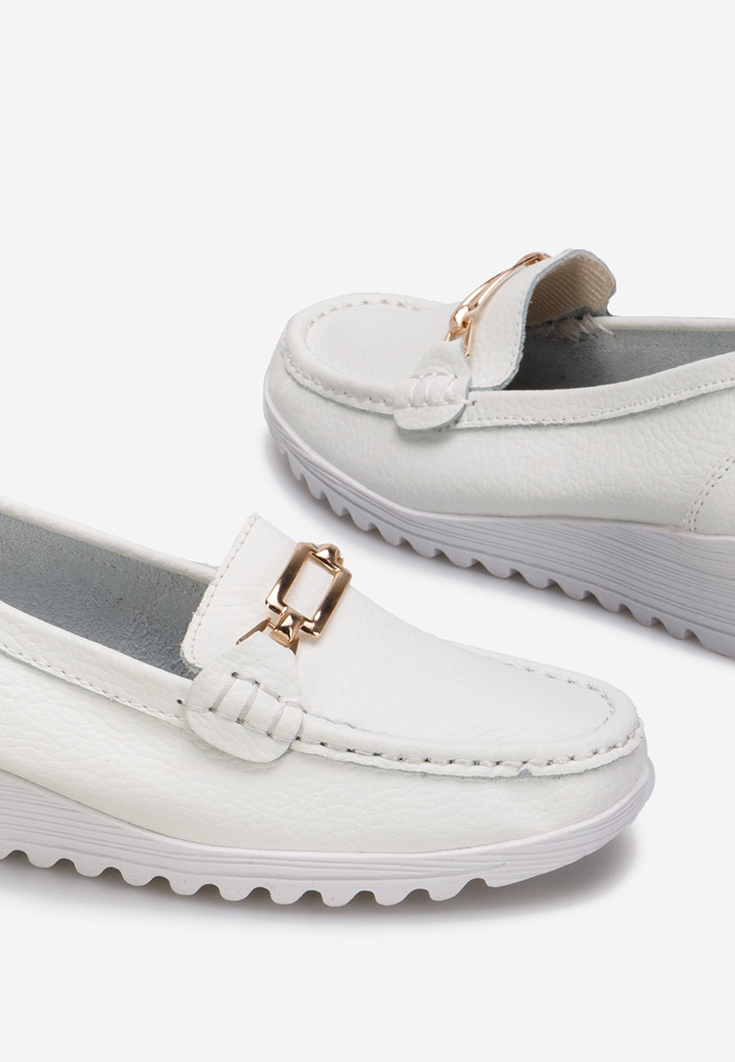 Mocassins femme en cuir blancs Fahima