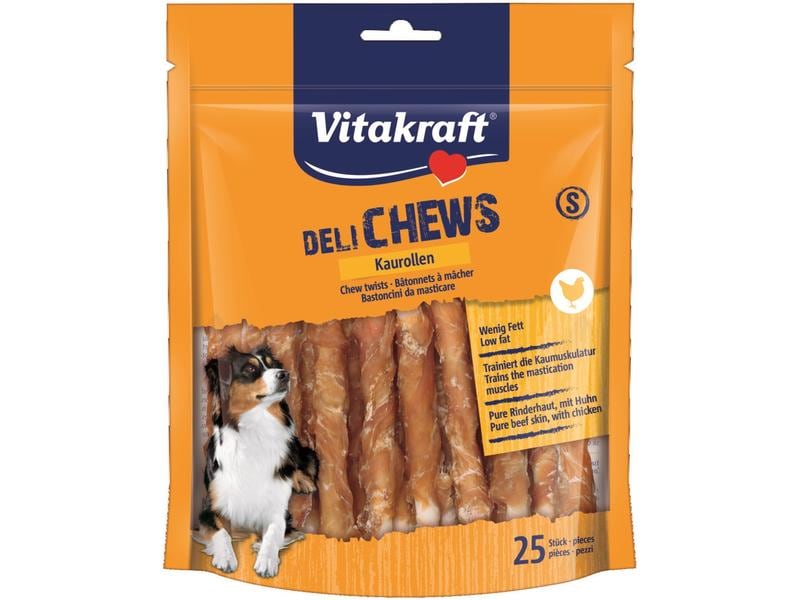 Vitakraft Kaurolle Deli Chews Chicken S, 25 Stk. Extralanger Kauspass für kleine Hunde